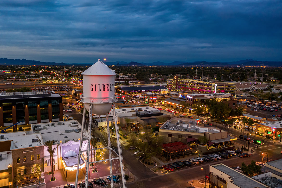 photo overlooking Gilbert, Arizona.